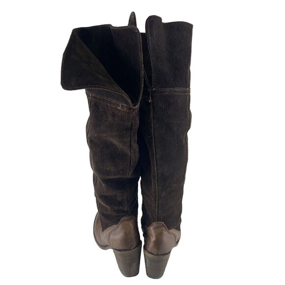 BOGO Miz Mooz Brown Suede Over Knee Heel Boot Mid Zip Pull On Leather 38 7.5-8 - Picture 5 of 16